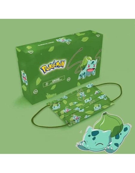 Mascarilla Pokemon Bulbasaur 10 unidades