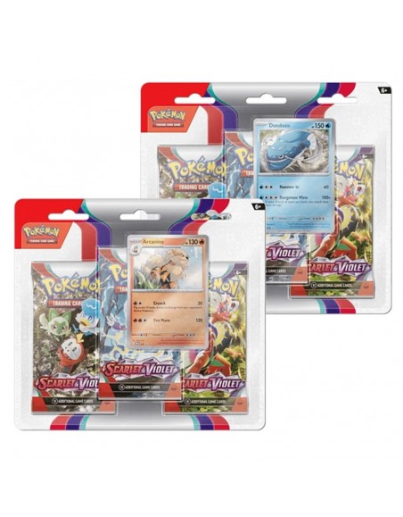 Cartas Pokemon Scarlet & Violet 3 Pack Blister Ingles