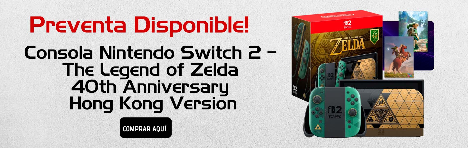 Consola Nintendo Switch 2 – The Legend of Zelda 40th Anniversary Hong Kong Version